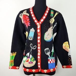 Storybook Knits Cardigan Sweater Chef Cook Baking